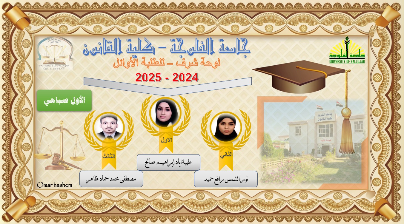 The names of the top students for the academic year 2024 – 2025