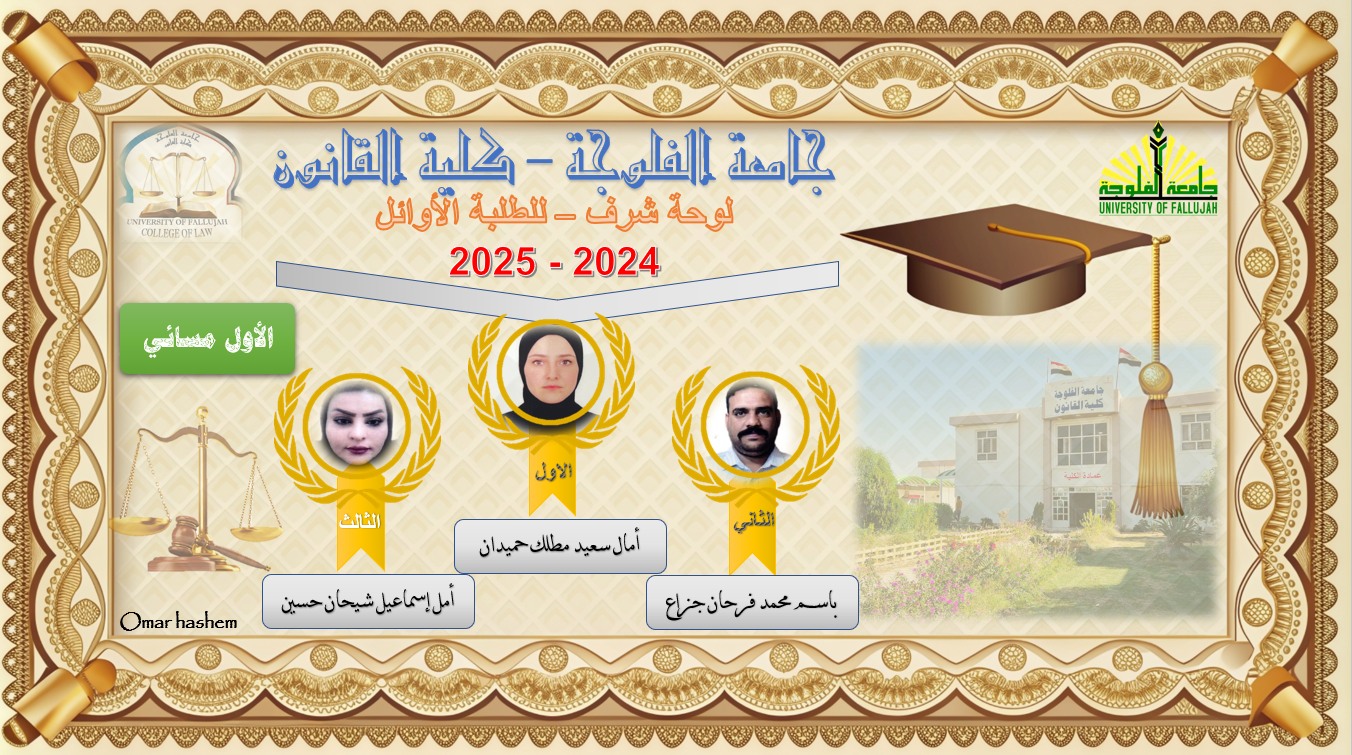 The names of the top students for the academic year 2024 – 2025