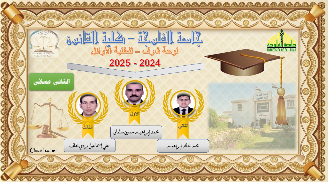 The names of the top students for the academic year 2024 – 2025