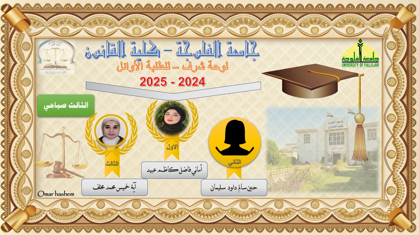 The names of the top students for the academic year 2024 – 2025