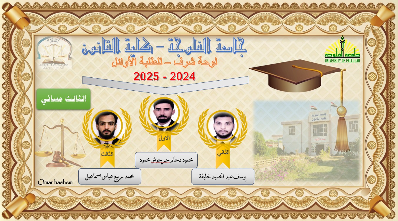 The names of the top students for the academic year 2024 – 2025