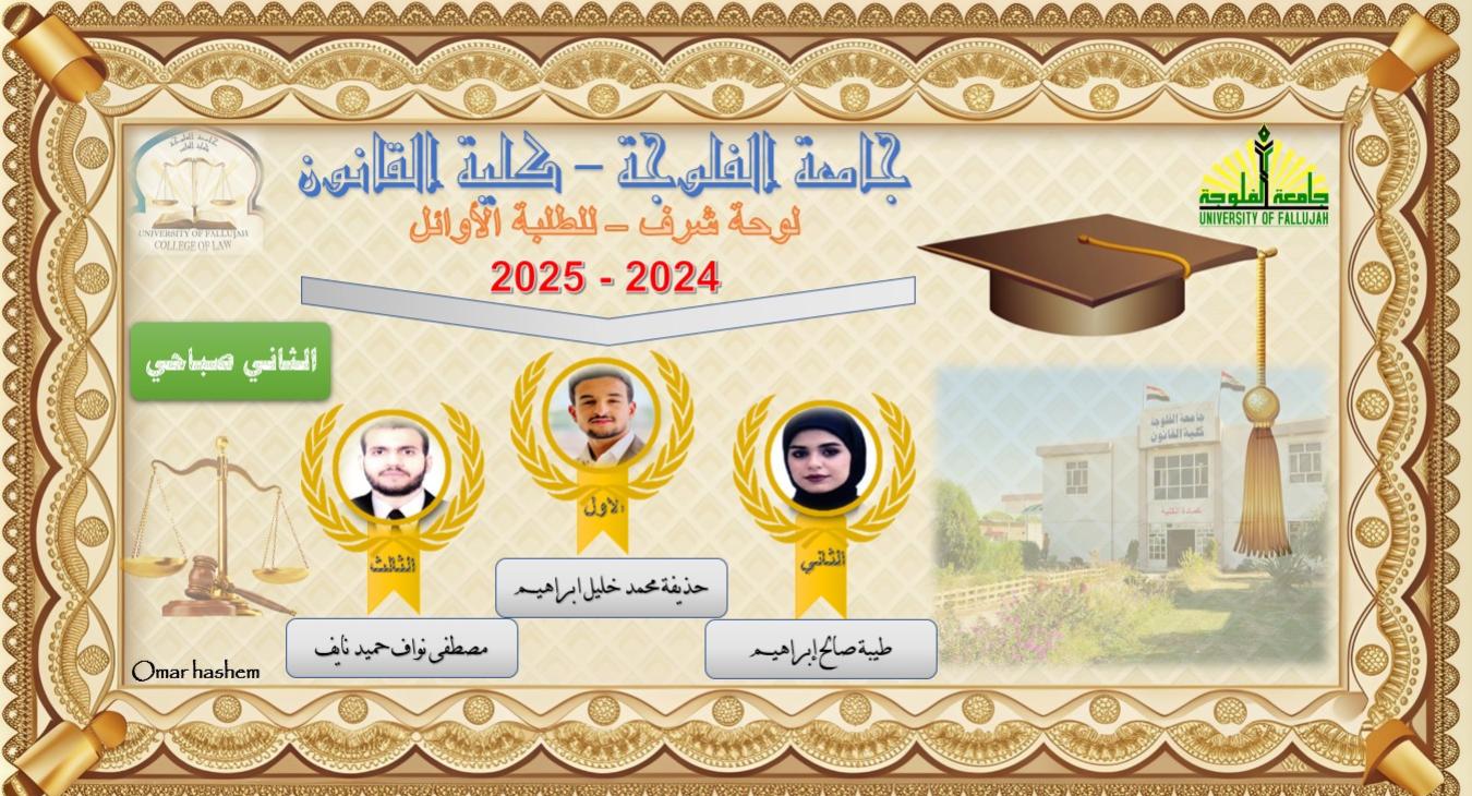 The names of the top students for the academic year 2024 – 2025