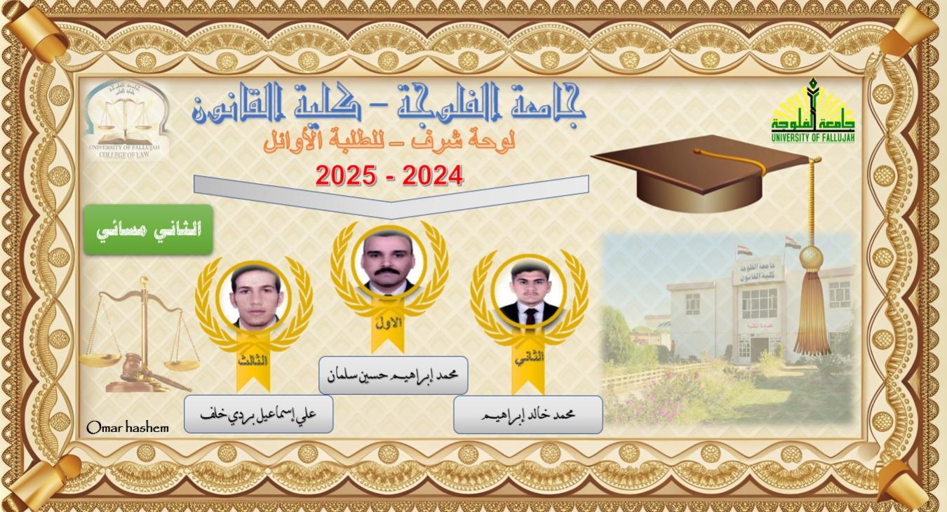 The names of the top students for the academic year 2024 – 2025