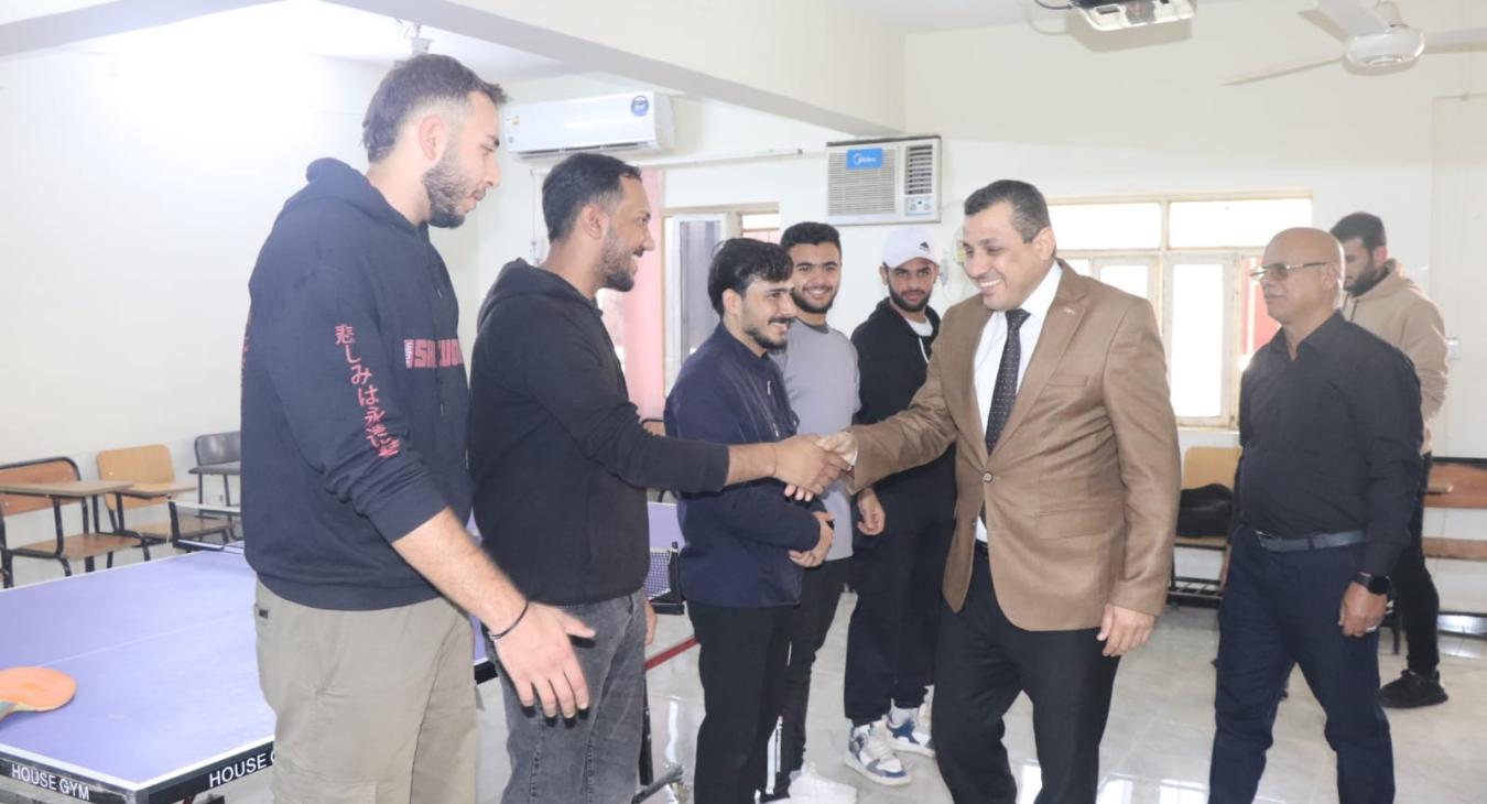 Opening of the table tennis tournament sponsored by the University President.